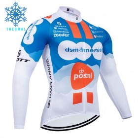 Wielershirt 2024 Team DSM Winter Thermal Fleece - Blauw